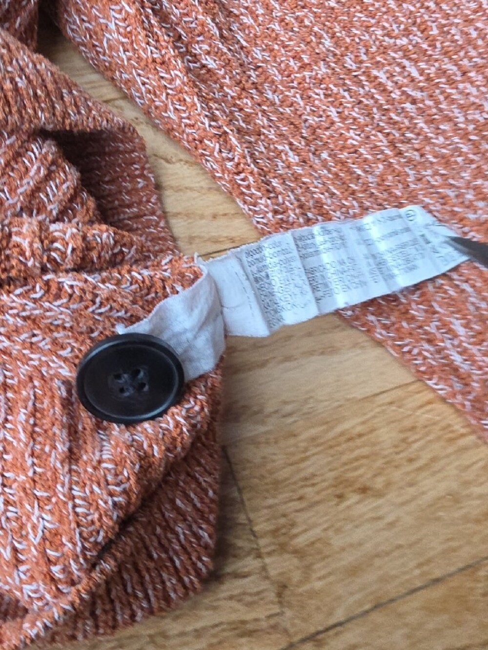 (L) Zara Rust Heathered Marled V-Neck Button Cardigan Boxy Knit Lounge Weekend - Picture 8 of 8